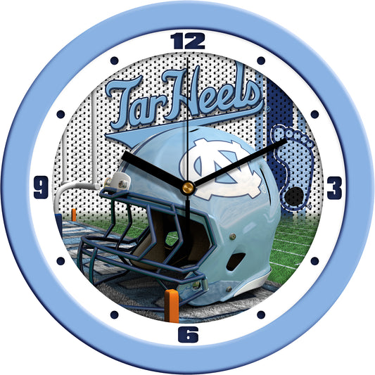 North Carolina Tar Heels 11.5'' Suntime Premium Glass Face Football Helmet Wall Clock