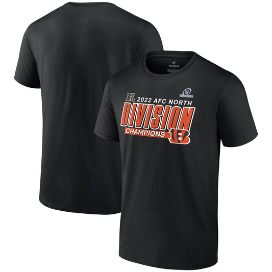 Men's Fanatics Black Cincinnati Bengals 2022 AFC North Division Champions Divide & Conquer T-Shirt