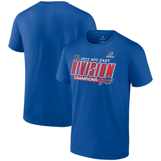 Men's Fanatics Royal Buffalo Bills 2022 AFC East Division Champions Divide & Conquer T-Shirt