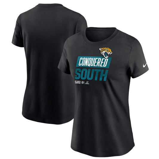 Women's Nike Black Jacksonville Jaguars 2022 AFC South Division Champions Trophy Collection T-Shirt