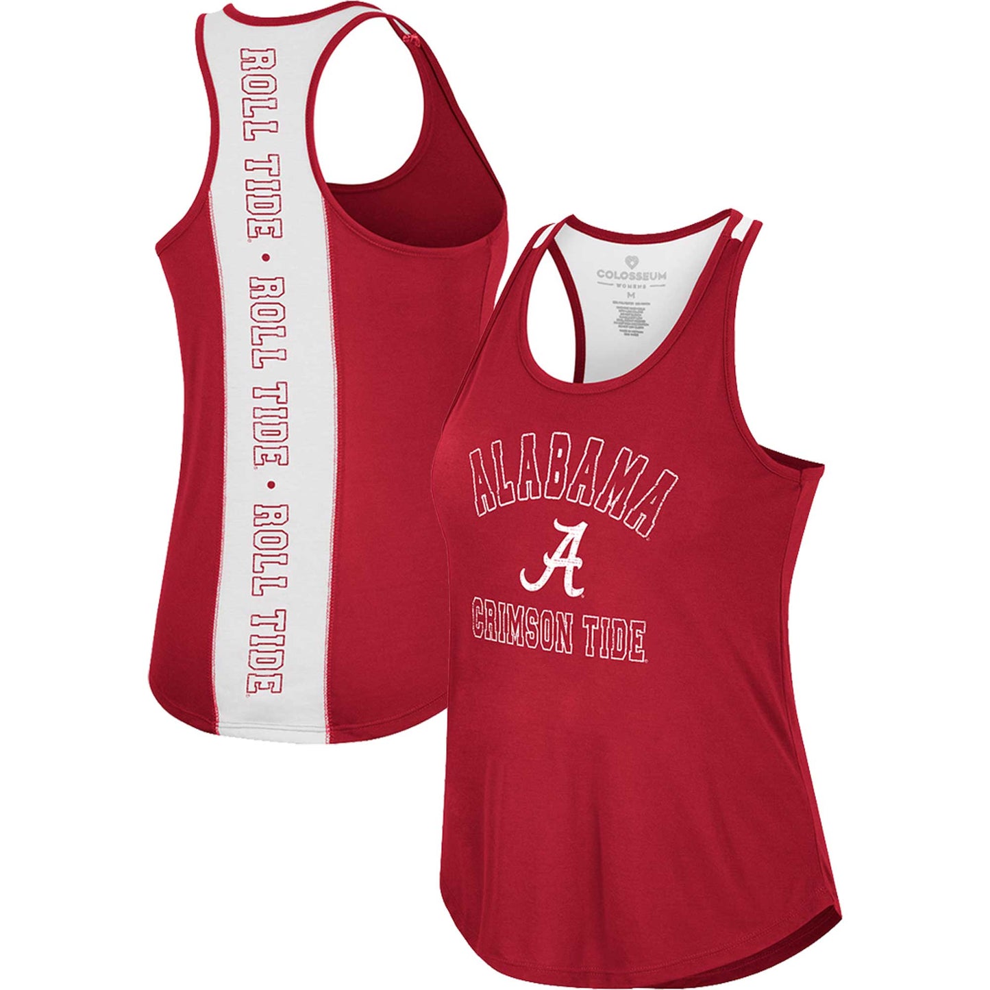 Women's Colosseum Crimson Alabama Crimson Tide 10 Days Racerback Scoop Neck Tank Top