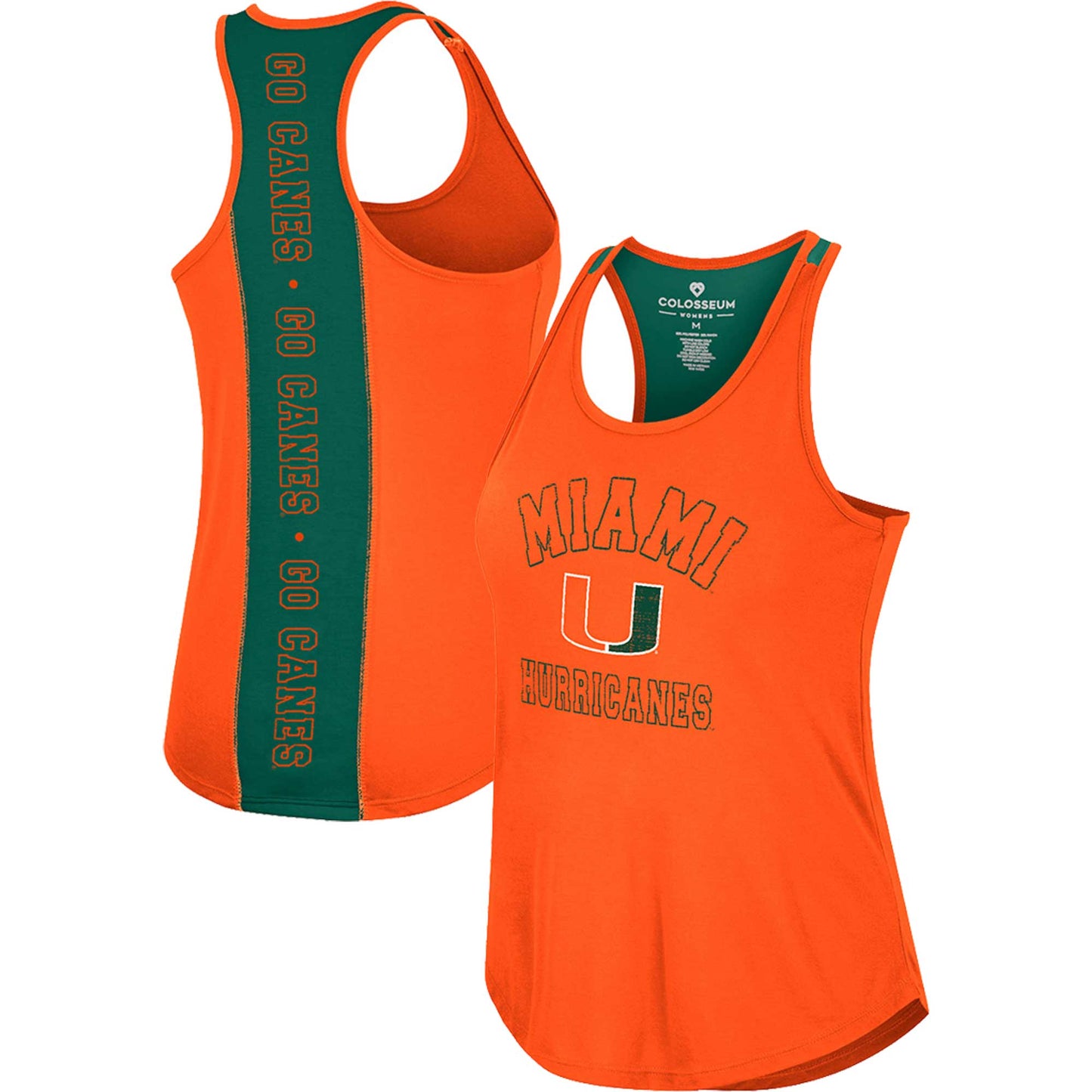 Women's Colosseum Orange Miami Hurricanes 10 Days Racerback Scoop Neck Tank Top