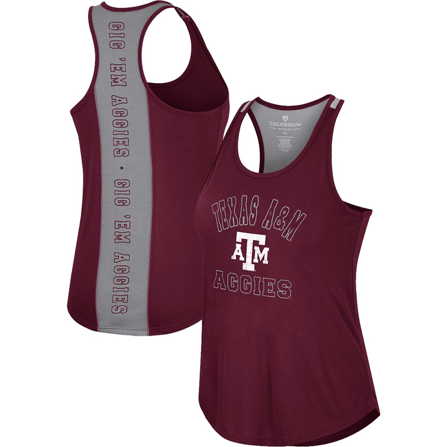 Women's Colosseum Maroon Texas A&M Aggies 10 Days Racerback Scoop Neck Tank Top