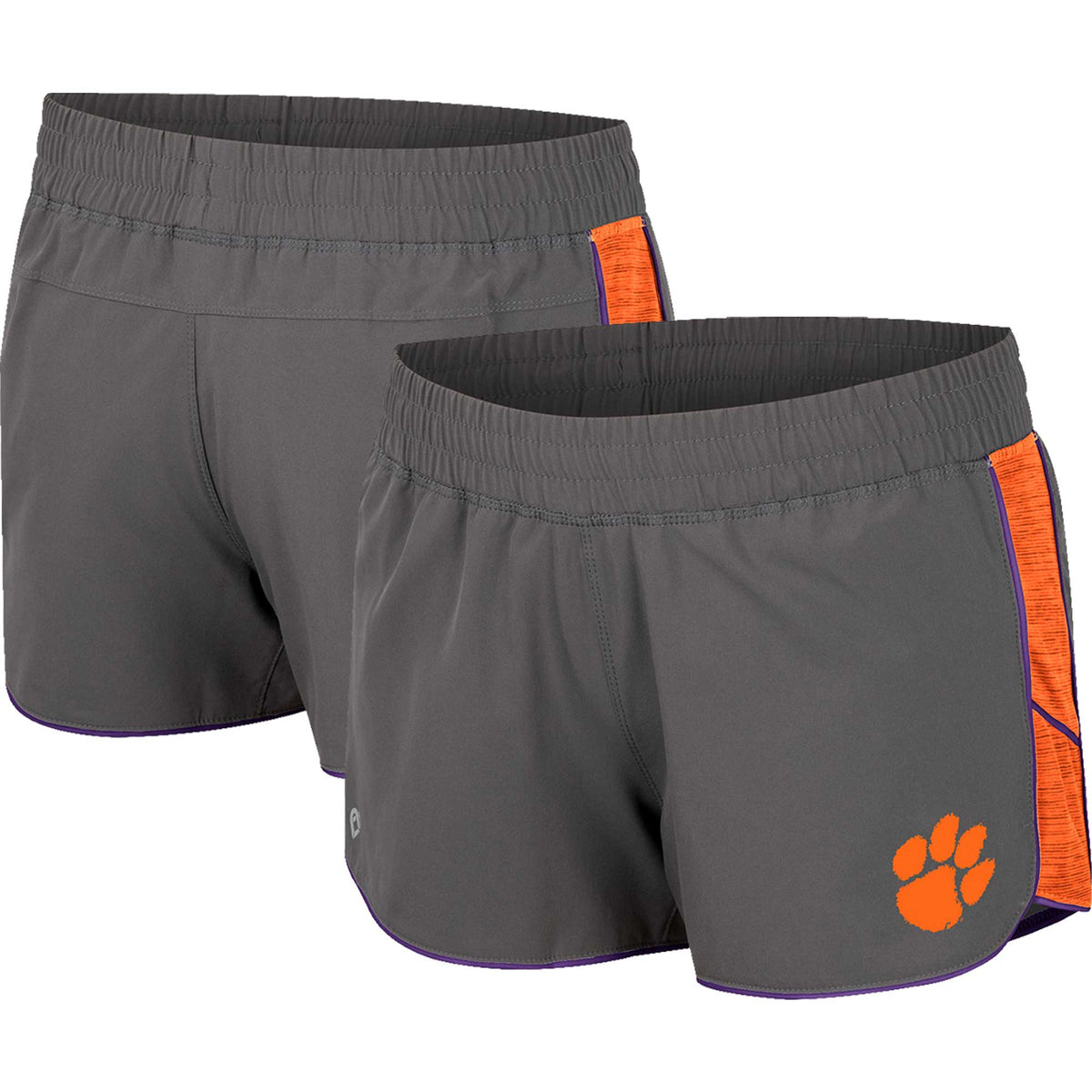 Women's Colosseum Gray Clemson Tigers Pull The Switch Running Shorts