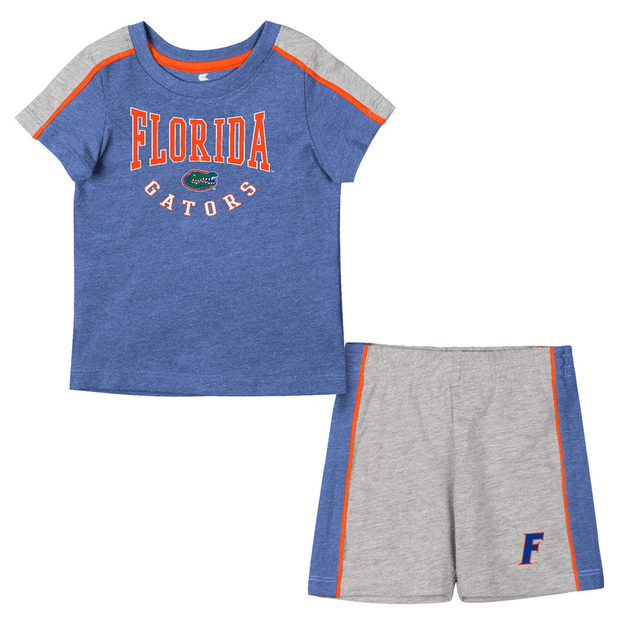 Infant Colosseum Royal/Heather Gray Florida Gators Norman T-Shirt & Shorts Set