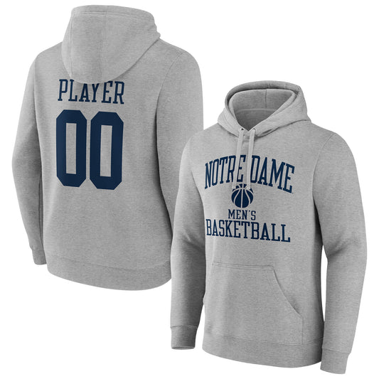 Men's Gray Notre Dame Fighting Irish Men's Basketball Pick-A-Player NIL Gameday Tradition Pullover Hoodie