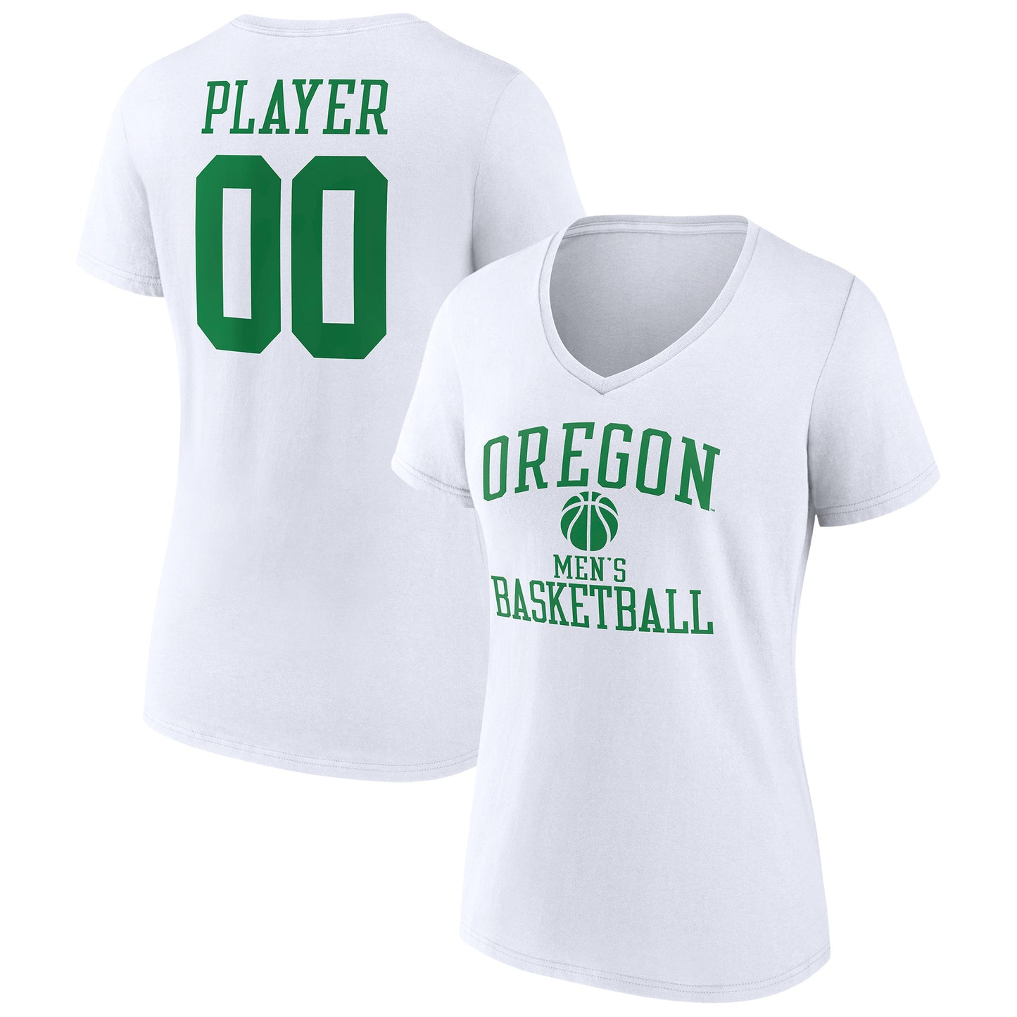 Women's White Oregon Ducks Men's Basketball Pick-A-Player NIL Gameday Tradition V-Neck T-Shirt