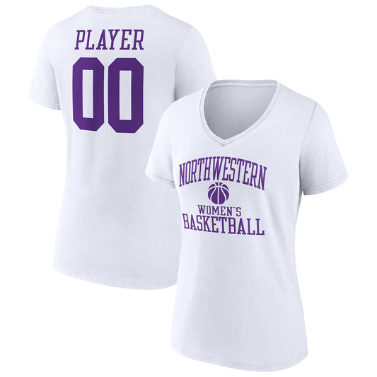 Women's White Northwestern Wildcats Women's Basketball Pick-A-Player NIL Gameday Tradition V-Neck T-Shirt