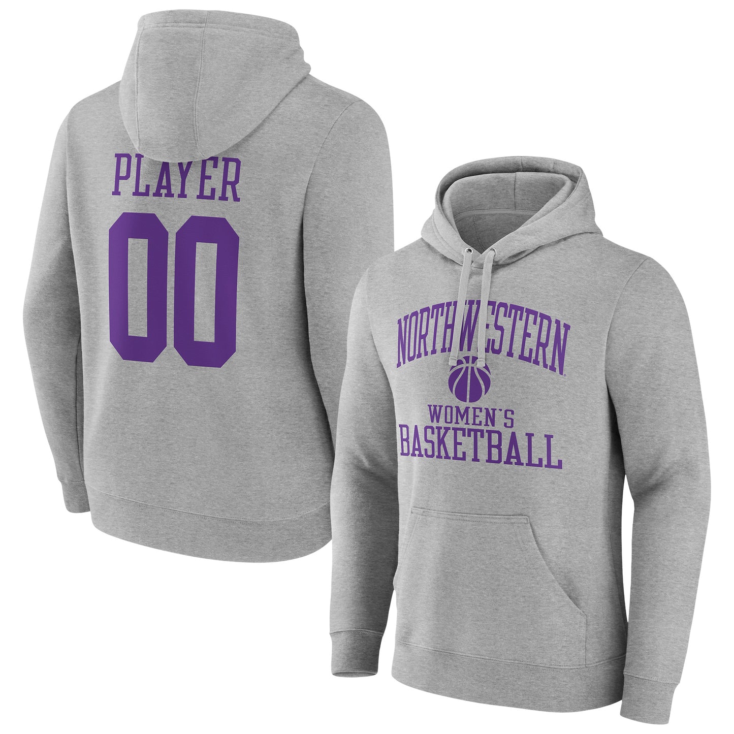 Men's Gray Northwestern Wildcats Women's Basketball Pick-A-Player NIL Gameday Tradition Pullover Hoodie