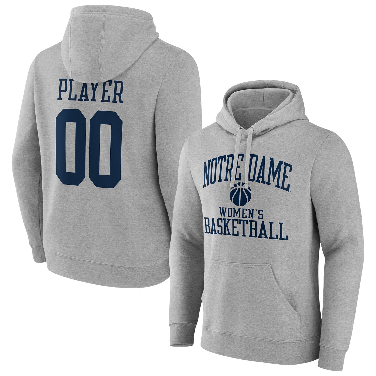 Men's Gray Notre Dame Fighting Irish Women's Basketball Pick-A-Player NIL Gameday Tradition Pullover Hoodie