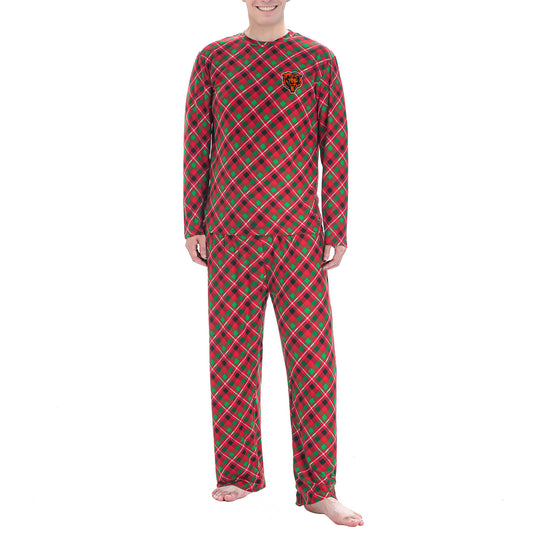 Men's Concepts Sport Red Chicago Bears Holly Allover Print Knit Long Sleeve Top & Pants Set