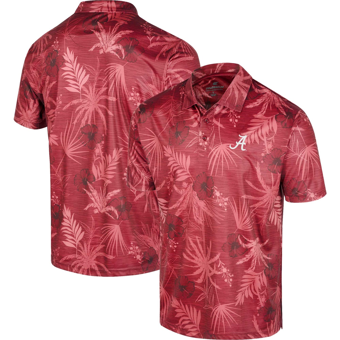 Men's Colosseum Crimson Alabama Crimson Tide Palms Team Polo