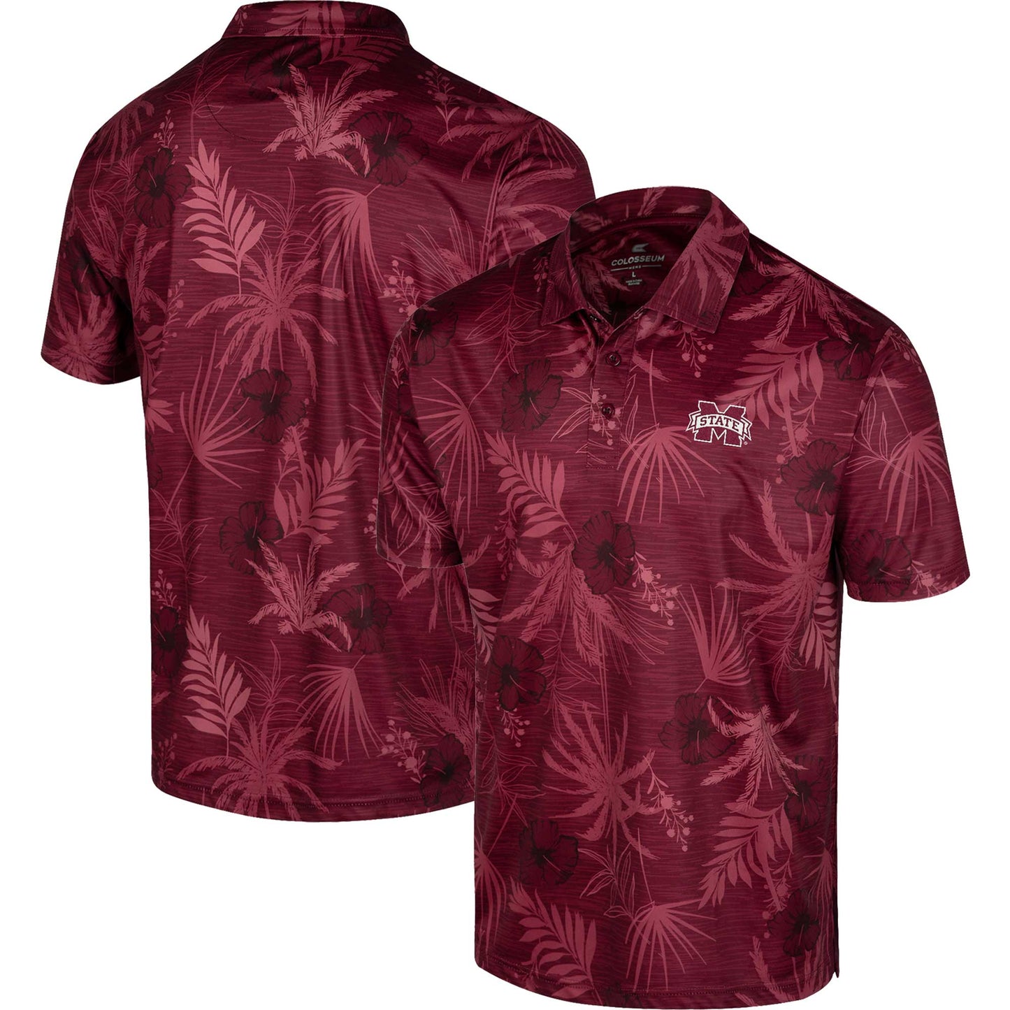 Men's Colosseum Maroon Mississippi State Bulldogs Palms Team Polo