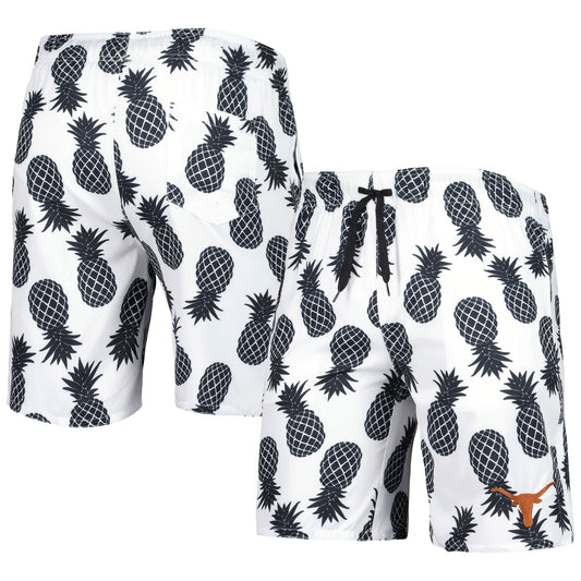 Men's Colosseum White Texas Longhorns Pineapples Swim Shorts