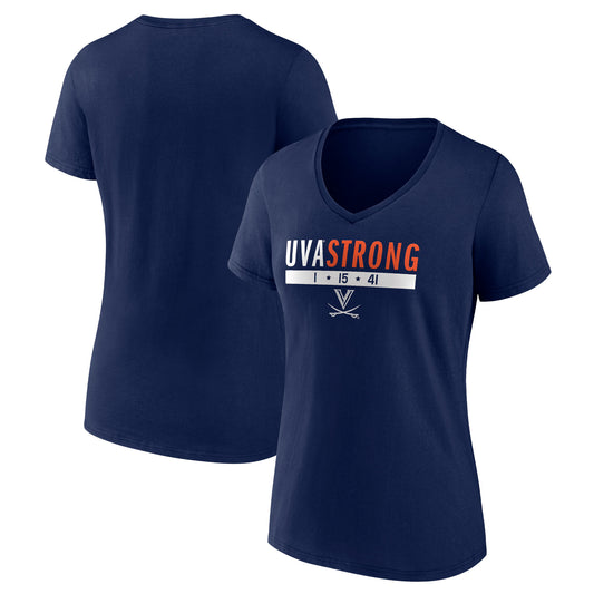 Women's Navy Virginia Cavaliers Virginia Strong V-Neck T-Shirt