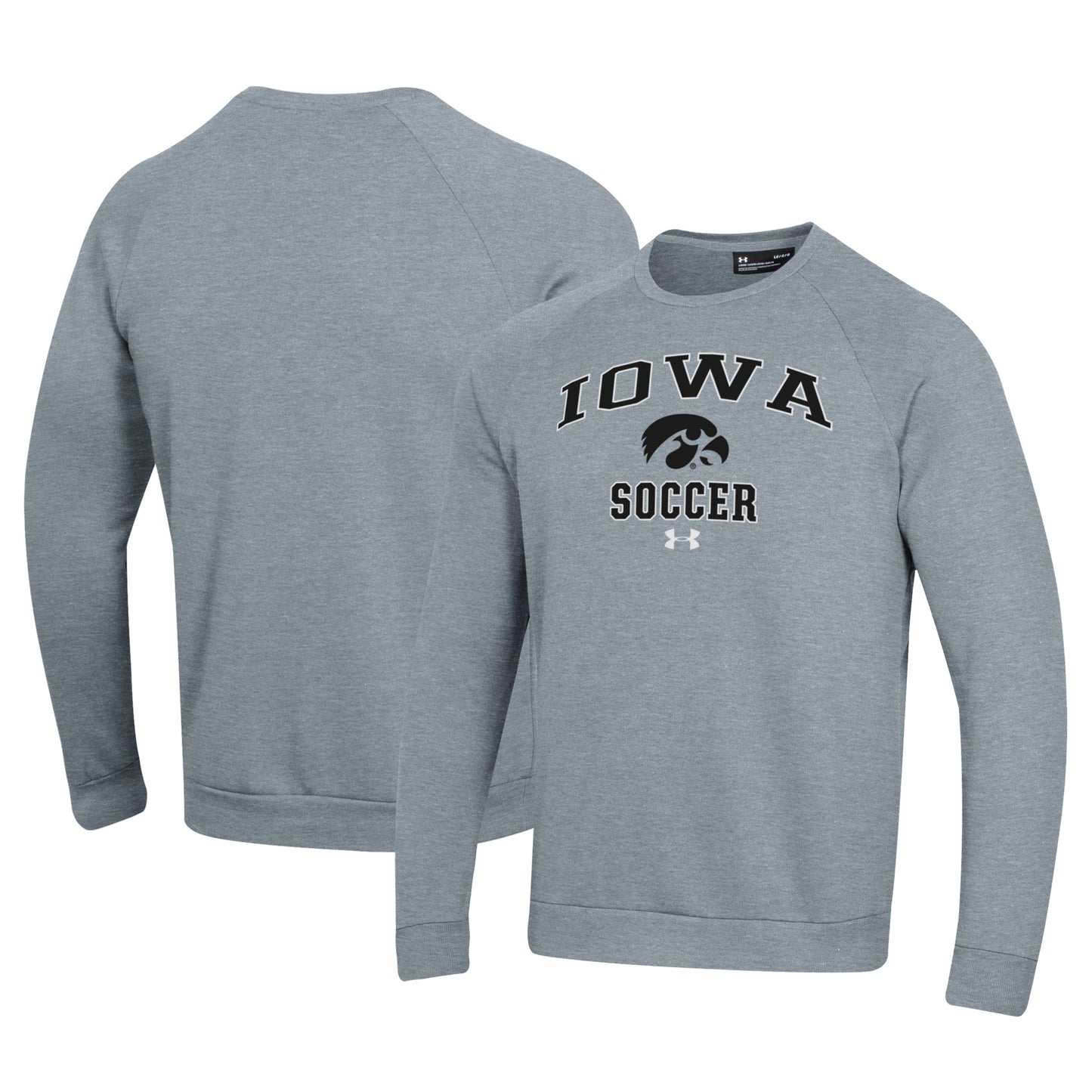 Men's Under Armour Gray Iowa Hawkeyes Soccer All Day Arch Fleece Pullover Sweatshirt