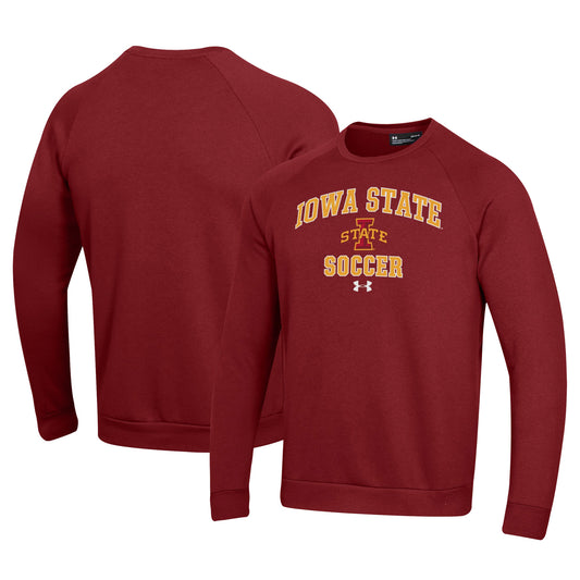 Men's Under Armour Cardinal Iowa State Cyclones Soccer All Day Arch Fleece Pullover Sweatshirt