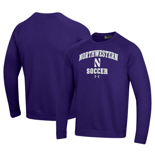 Men's Under Armour Purple Northwestern Wildcats Soccer All Day Arch Fleece Pullover Sweatshirt