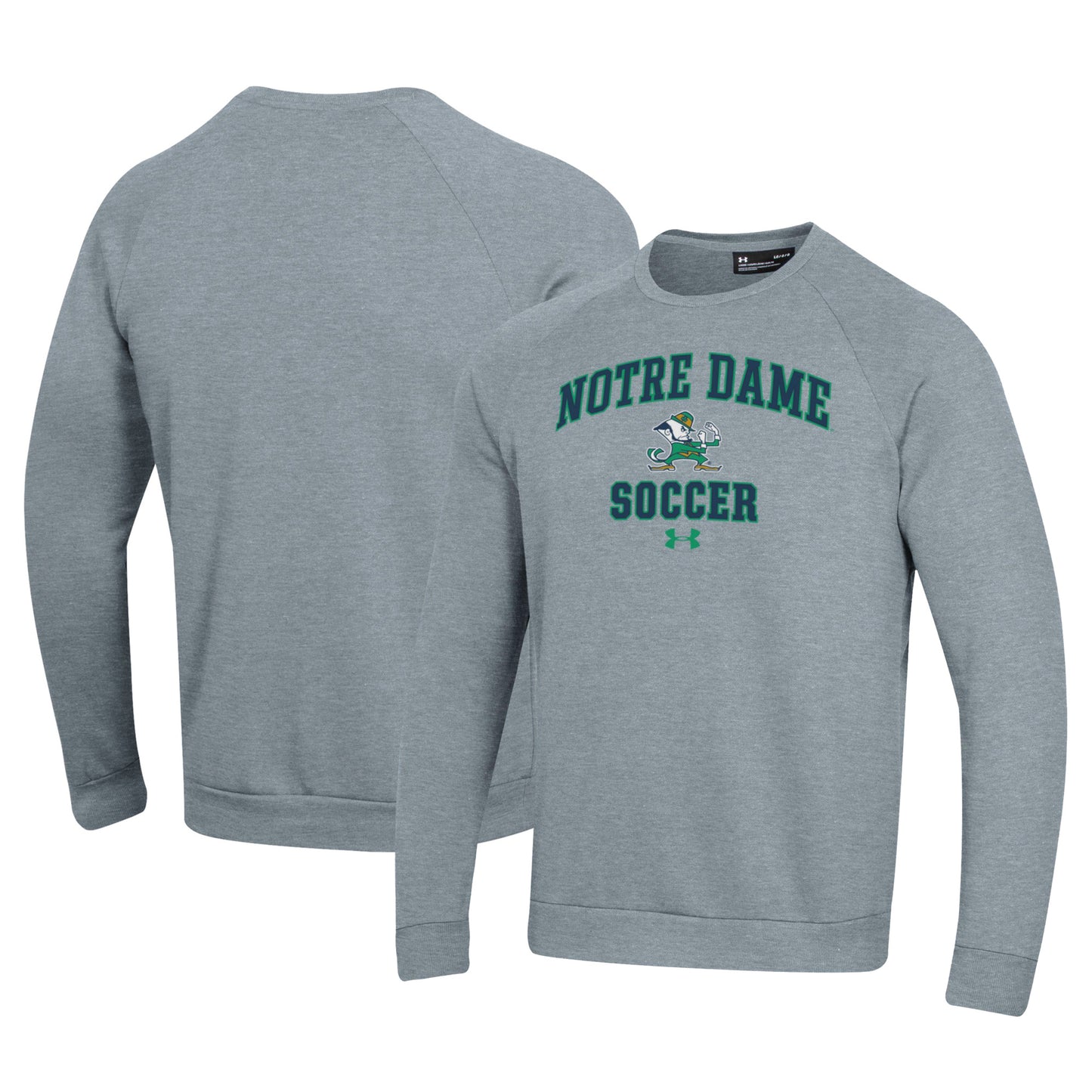 Men's Under Armour Gray Notre Dame Fighting Irish Soccer All Day Arch Fleece Pullover Sweatshirt