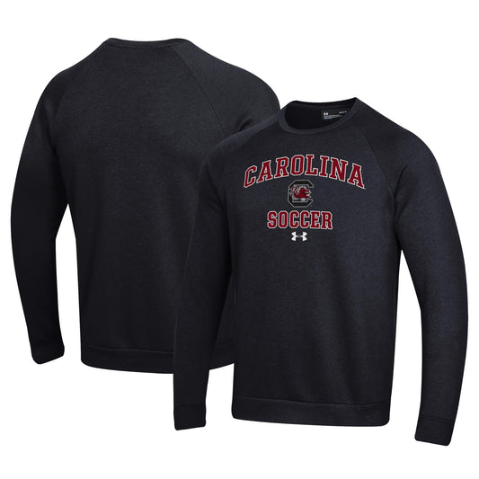 Men's Under Armour Black South Carolina Gamecocks Soccer All Day Arch Fleece Pullover Sweatshirt