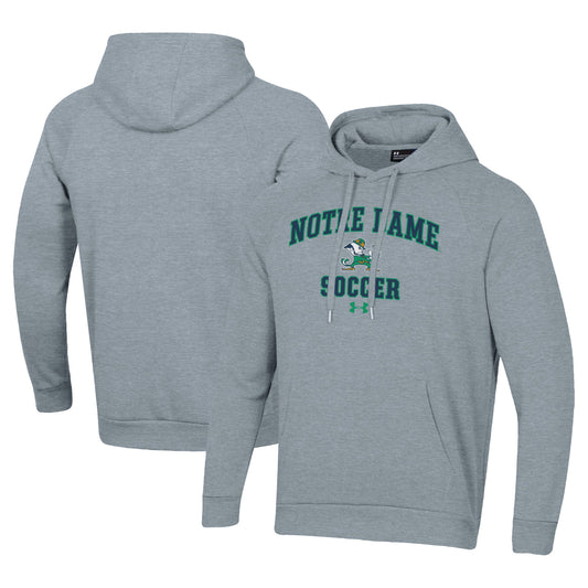 Men's Under Armour Gray Notre Dame Fighting Irish Soccer Arch Over Pullover Hoodie