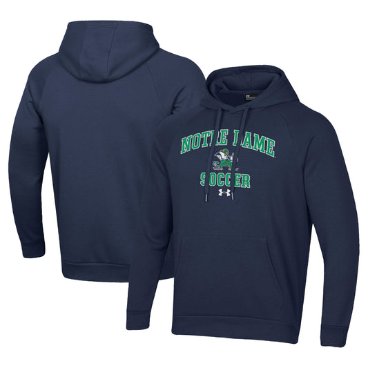 Men's Under Armour Navy Notre Dame Fighting Irish Soccer Arch Over Pullover Hoodie