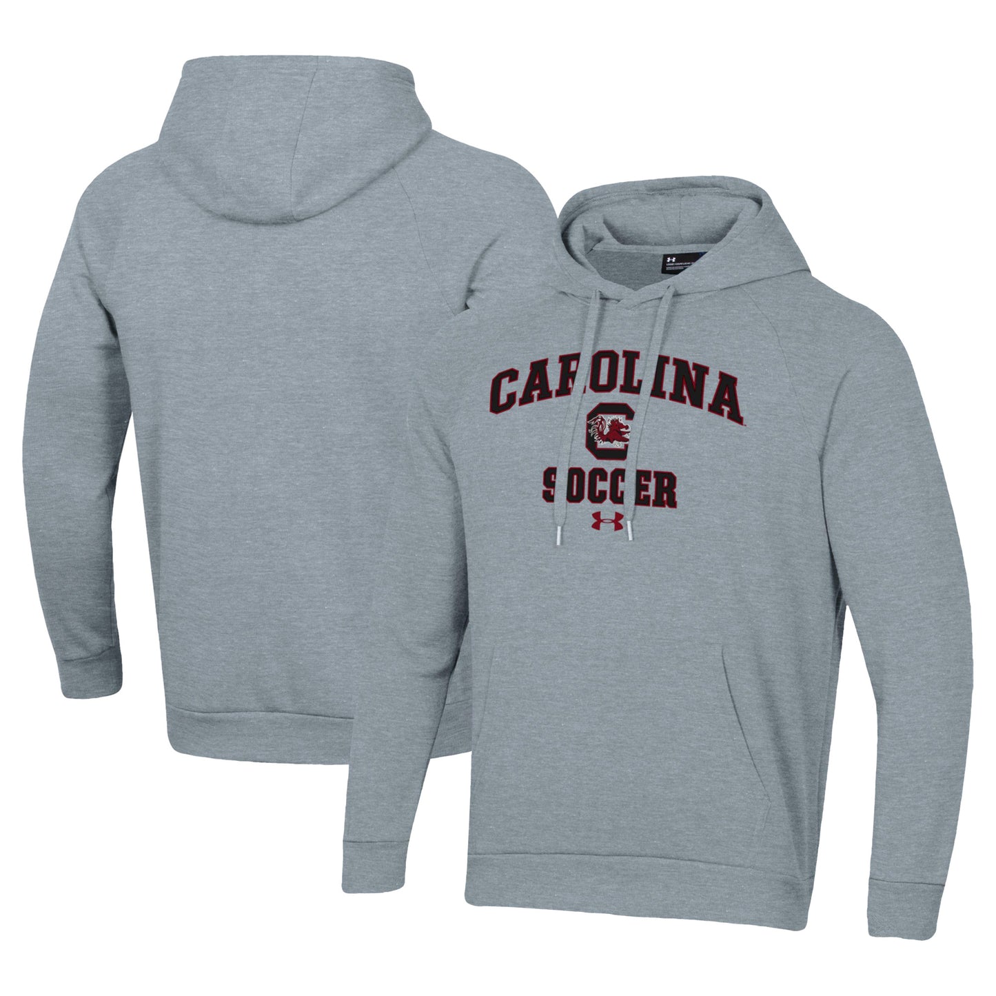 Men's Under Armour Gray South Carolina Gamecocks Soccer Arch Over Pullover Hoodie