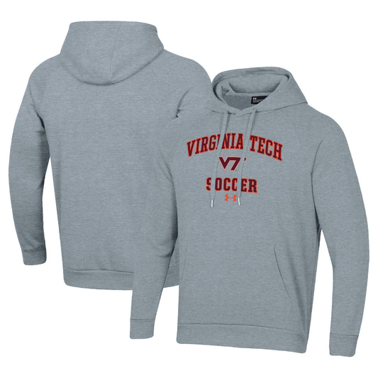 Men's Under Armour Gray Virginia Tech Hokies Soccer Arch Over Pullover Hoodie