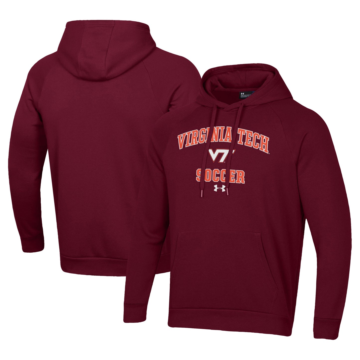 Men's Under Armour Maroon Virginia Tech Hokies Soccer Arch Over Pullover Hoodie