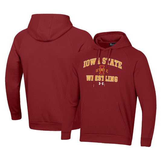 Men's Under Armour Cardinal Iowa State Cyclones Wrestling Arch Over Pullover Hoodie