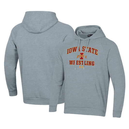 Men's Under Armour Gray Iowa State Cyclones Wrestling Arch Over Pullover Hoodie