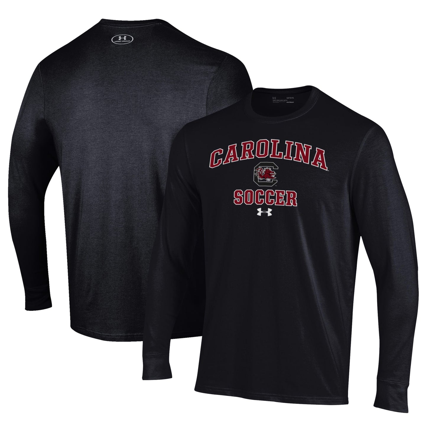 Men's Under Armour Black South Carolina Gamecocks Soccer Arch Over Performance Long Sleeve T-Shirt