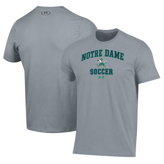 Men's Under Armour Gray Notre Dame Fighting Irish Soccer Arch Over Performance T-Shirt