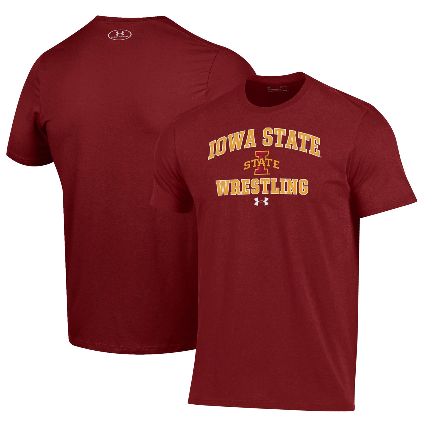 Men's Under Armour Cardinal Iowa State Cyclones Wrestling Arch Over Performance T-Shirt