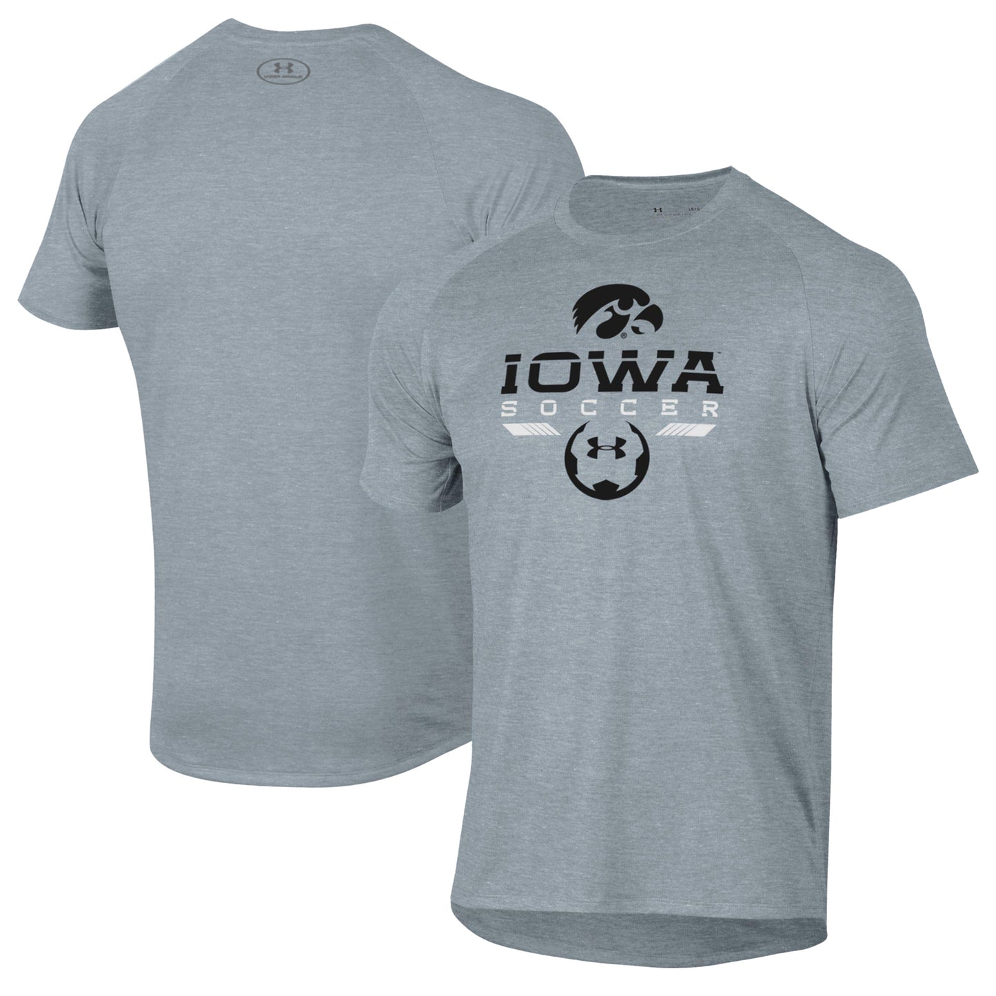 Men's Under Armour Gray Iowa Hawkeyes Soccer Icon Tech T-Shirt