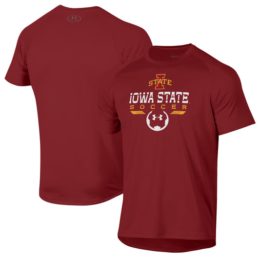 Men's Under Armour Cardinal Iowa State Cyclones Soccer Icon Tech T-Shirt