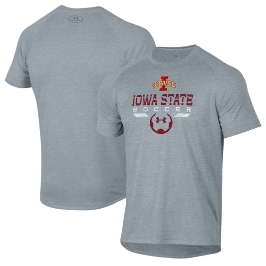 Men's Under Armour Gray Iowa State Cyclones Soccer Icon Tech T-Shirt