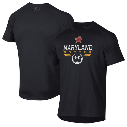 Men's Under Armour Black Maryland Terrapins Soccer Icon Tech T-Shirt