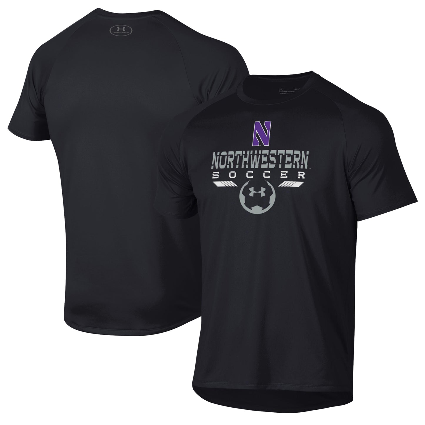 Men's Under Armour Black Northwestern Wildcats Soccer Icon Tech T-Shirt