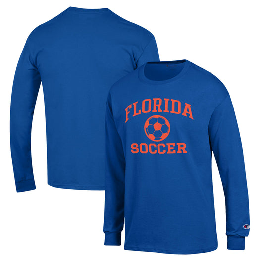 Men's Champion Royal Florida Gators Soccer Icon Long Sleeve T-Shirt