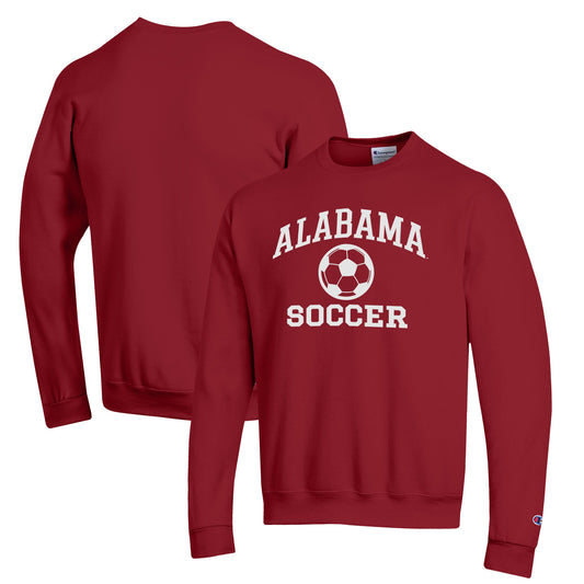 Men's Champion Crimson Alabama Crimson Tide Soccer Icon Powerblend Pullover Sweatshirt