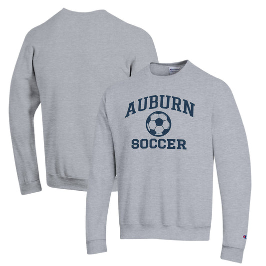 Men's Champion Gray Auburn Tigers Soccer Icon Powerblend Pullover Sweatshirt