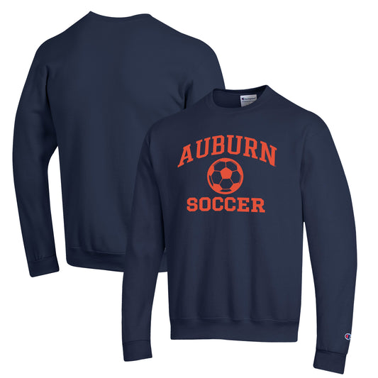 Men's Champion Navy Auburn Tigers Soccer Icon Powerblend Pullover Sweatshirt