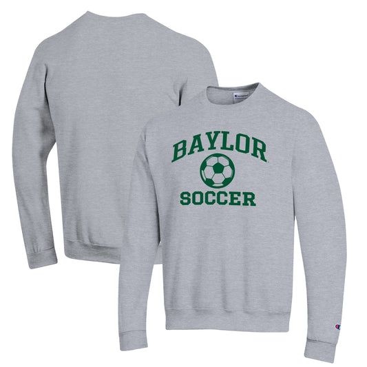 Men's Champion Gray Baylor Bears Soccer Icon Powerblend Pullover Sweatshirt