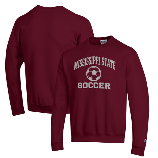 Men's Champion Maroon Mississippi State Bulldogs Soccer Icon Powerblend Pullover Sweatshirt