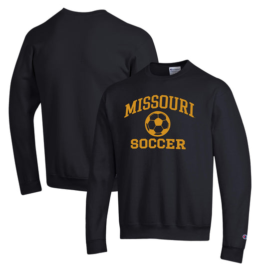 Men's Champion Black Missouri Tigers Soccer Icon Powerblend Pullover Sweatshirt