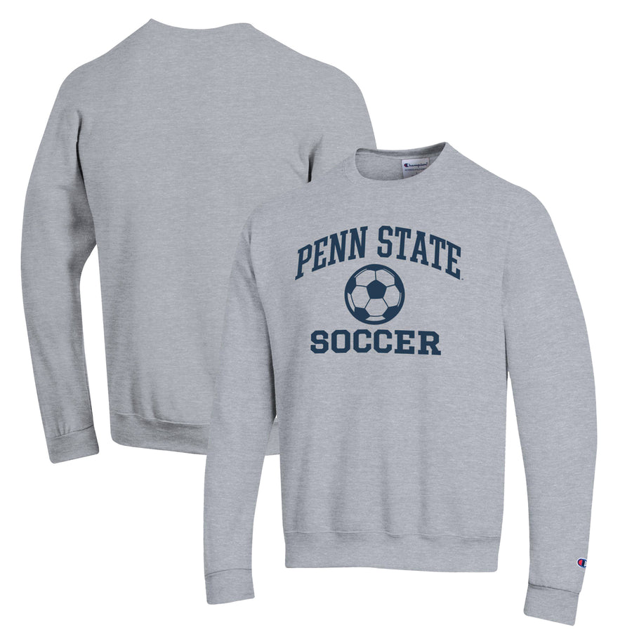 Men's Champion Gray Penn State Nittany Lions Soccer Icon Powerblend Pullover Sweatshirt