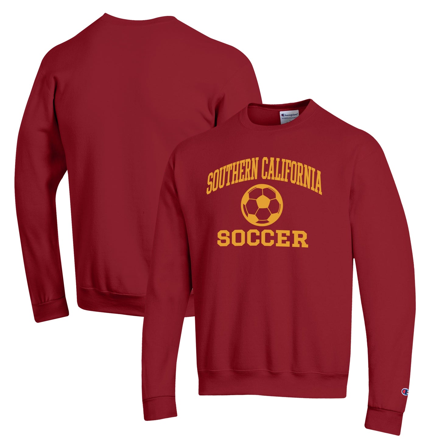 Men's Champion Cardinal USC Trojans Soccer Icon Powerblend Pullover Sweatshirt