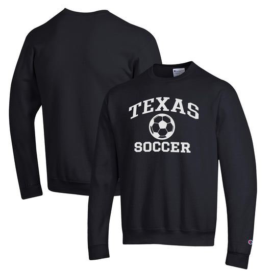 Men's Champion Black Texas Longhorns Soccer Icon Powerblend Pullover Sweatshirt