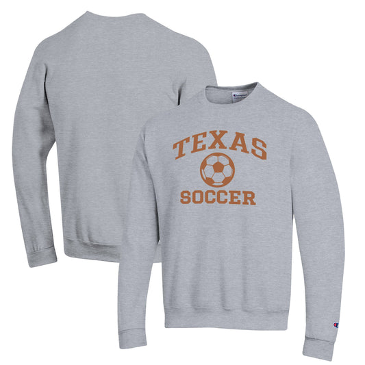 Men's Champion Gray Texas Longhorns Soccer Icon Powerblend Pullover Sweatshirt